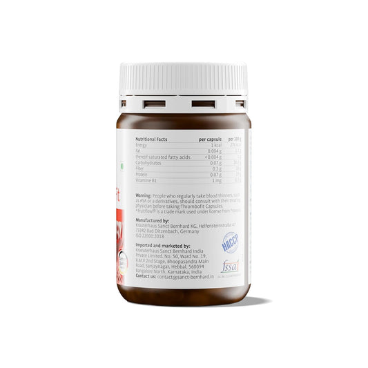 Kräuterhaus Sanct Bernhard Cardio Thrombo Fit Capsules | Heart & Blood Flow Support | Natural Formula for Healthy Cholesterol & BP | With Vitamin K2, Magnesium & Antioxidants | Vegan | 30 Capsules
