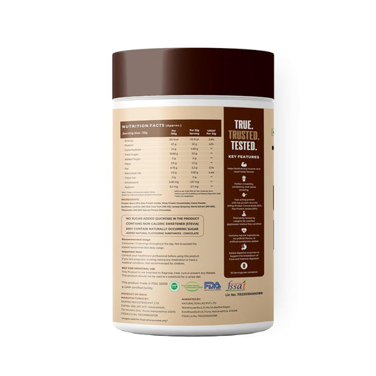 NATURALTEIN The Good Prot – 1 kg (Chocolate) | 22 g Protein per Serving | No Artificial Flavours | Plant & Whey Protein Blend | Naturally Sourced Protein for Strength & Recovery