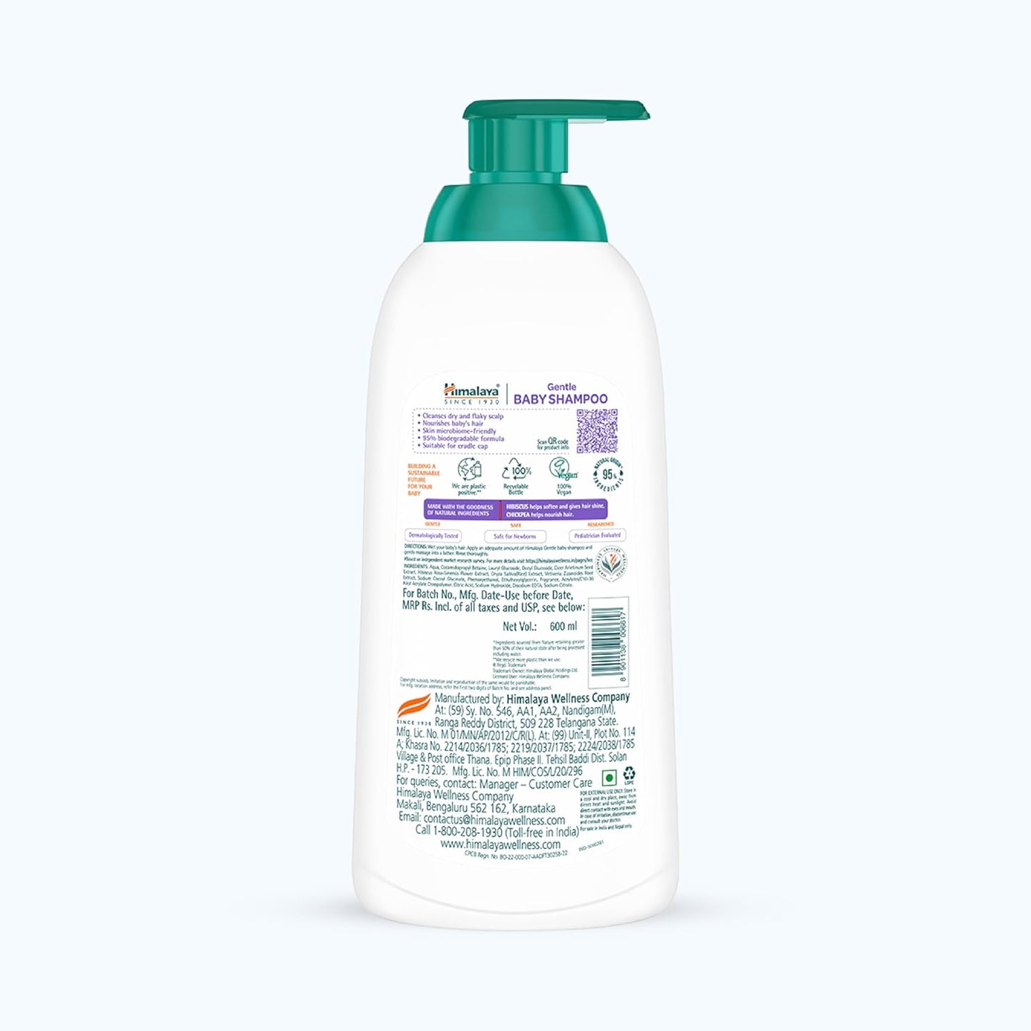 Himalaya Gentle Baby Shampoo 600ml | No Tears formula | Cleanses, softens and nourishes baby's hair