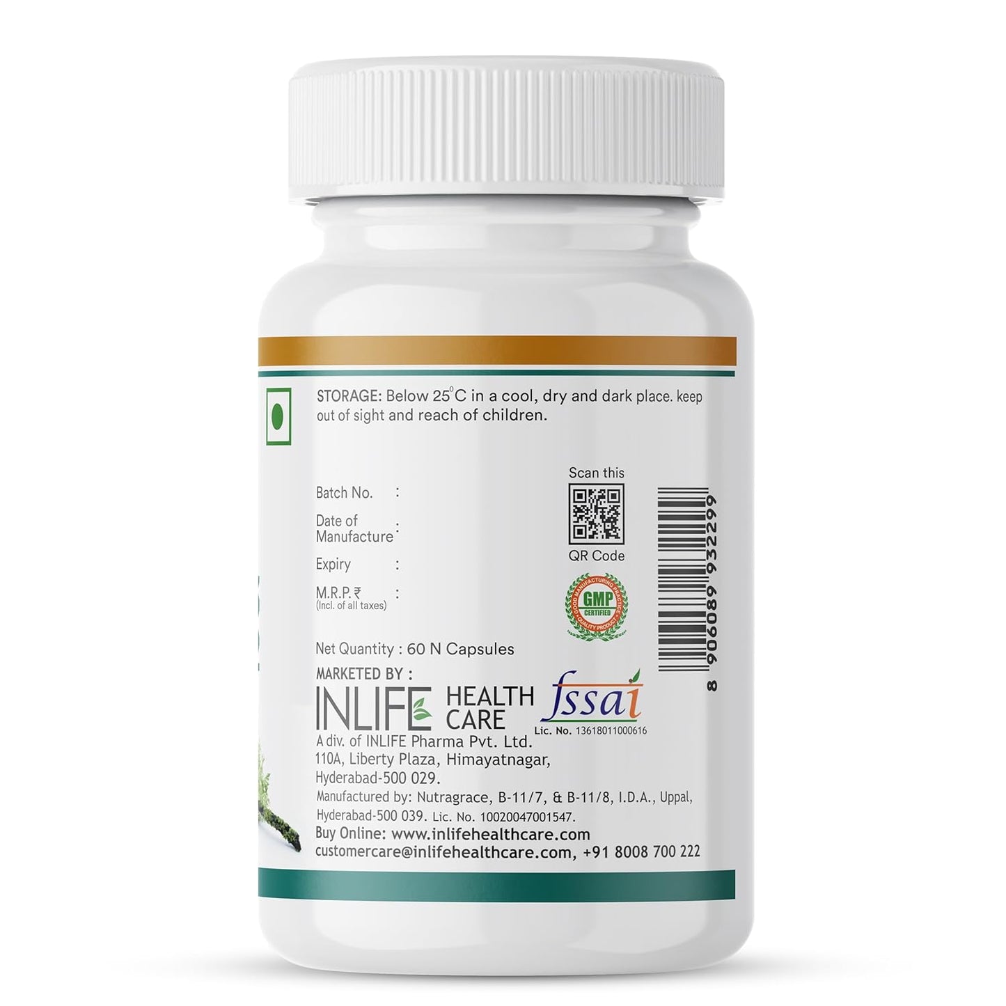 INLIFE Plant Based Vitamin D3 K2 Supplement from Lichen Source with Extra Virgin Cold Pressed Coconut Oil for Bone Health & Immune Support, 600 IU - 60 Vegetarian Capsules (Pack of 1)