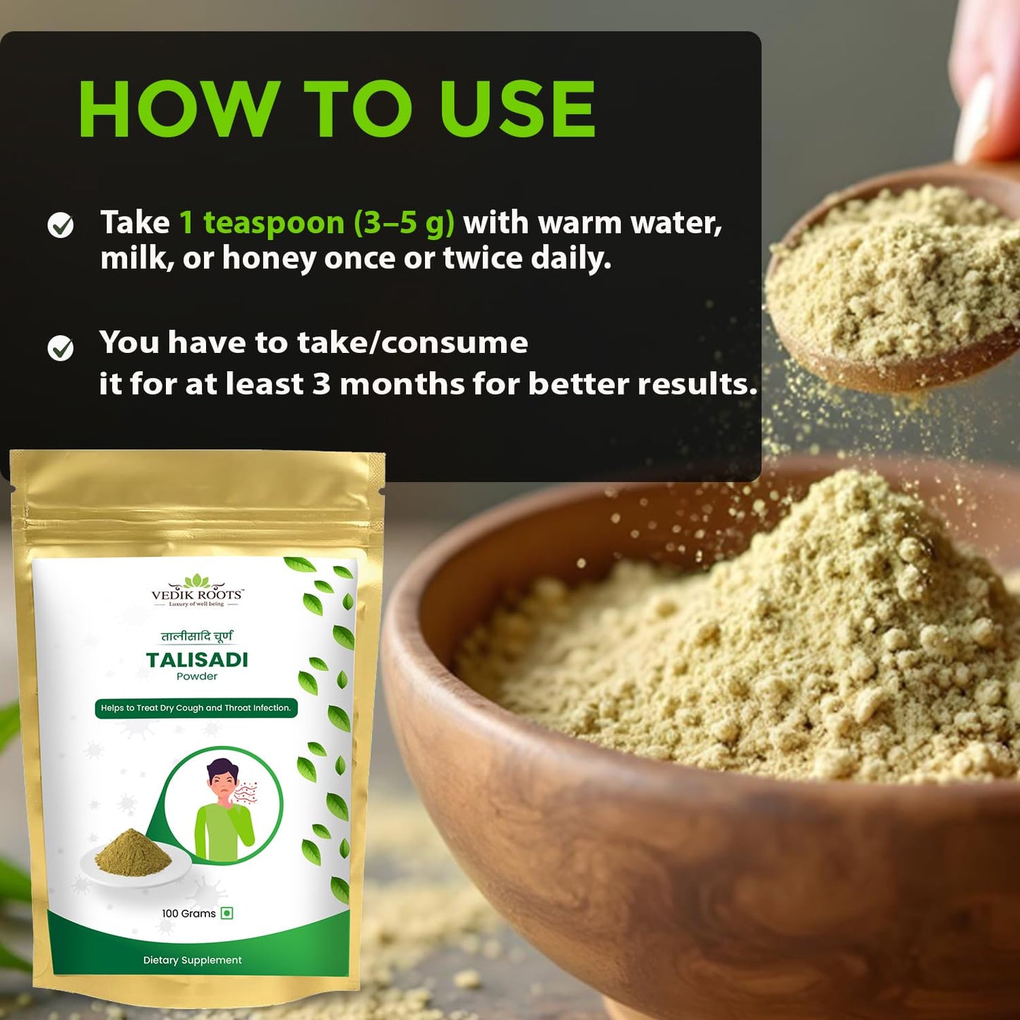 Organic Talisadi Powder Churna | Suitable For all Ages (Pack of 1, 100g)