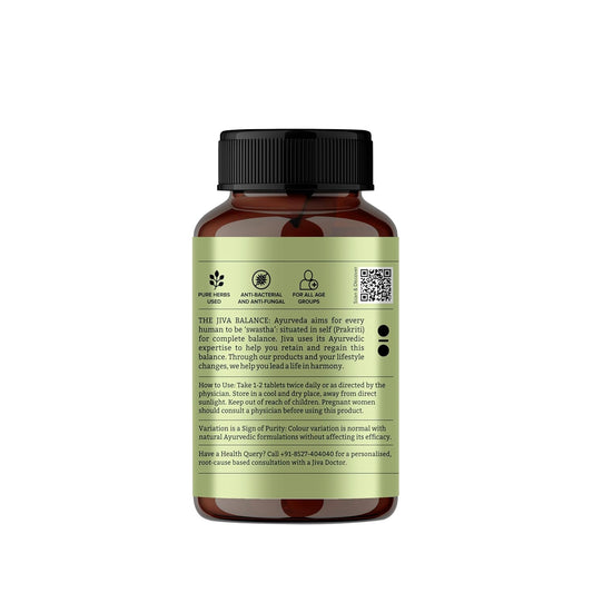 Jiva Neem Tablet - 120 Tablets | 100% Ayurvedic Formulation Purifies Blood, Treats Urinary Disorders | Pacifies Pitta And Kapha Doshas | Promotes Healthy Skin