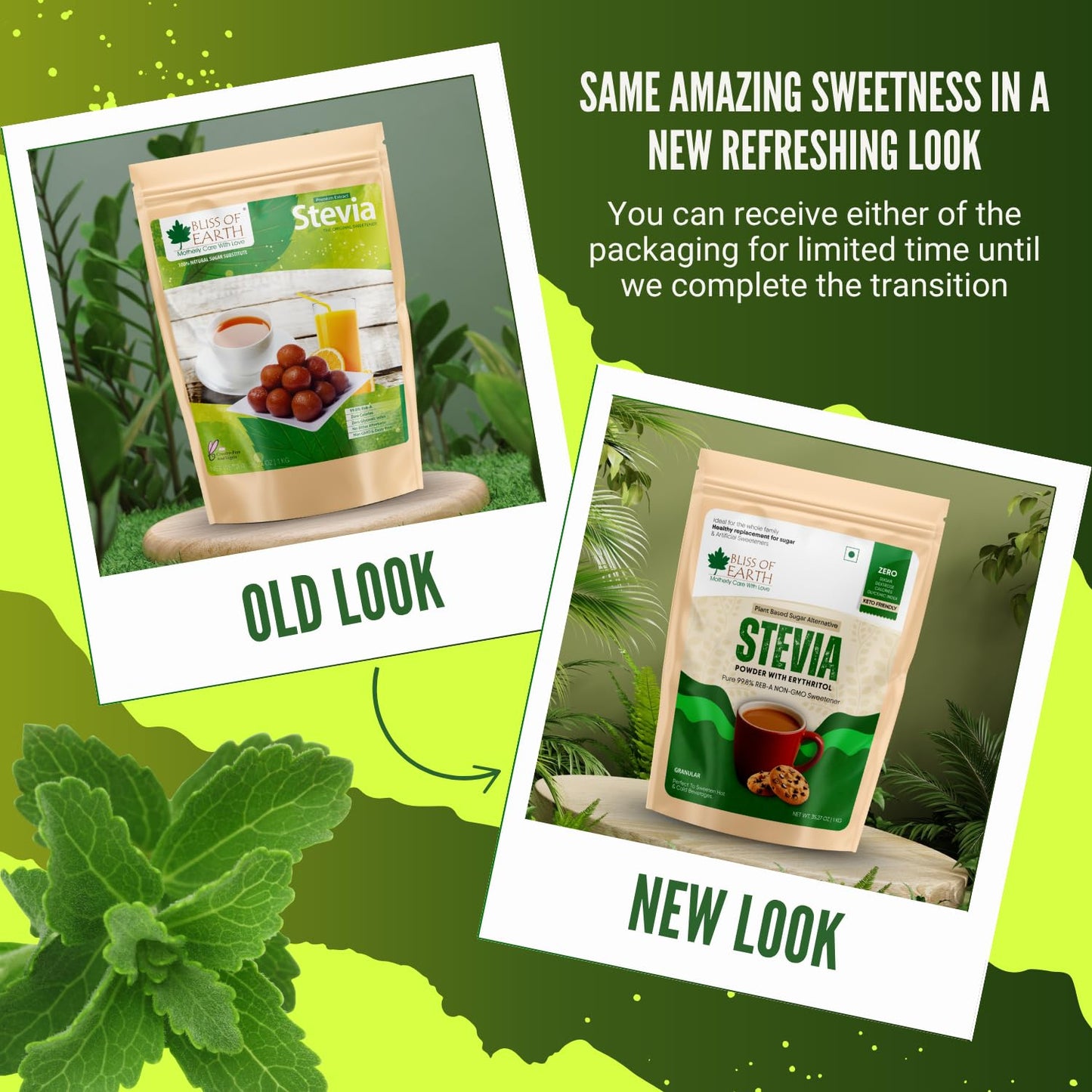Bliss of Earth Stevia Powder, Sugar Free Zero Calorie Sweetener Diabetic and Keto Friendly 99.8% Purity Vegetarian Gluten Free Quick Dissolve, 1 KG
