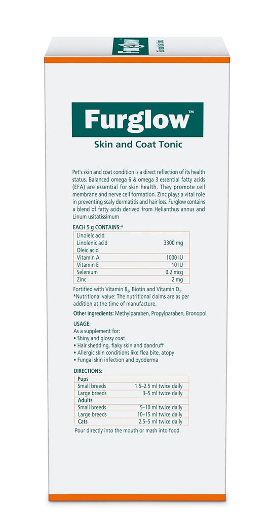 Himalaya Furglow Skin & Coat Tonic Liquid For Dogs & Cats | Daily Supplement forSshiny and Healthy Coat | 400ml