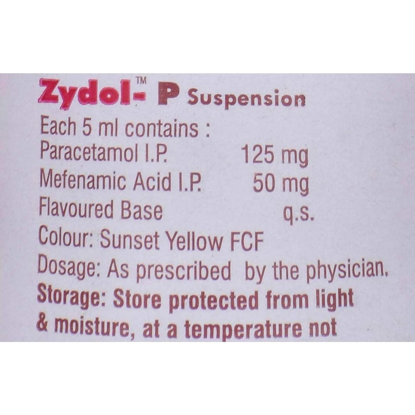Zydol P - Bottle of 60ml Suspension