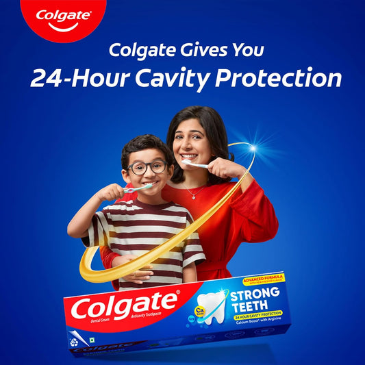 Colgate Strong Teeth Toothpaste 800g Calcium-boost Tooth Paste for 2X Stronger Teeth, Protects Enamel, Whitens Teeth, Fresh Breath & Prevents Cavities (Combo Multipack)