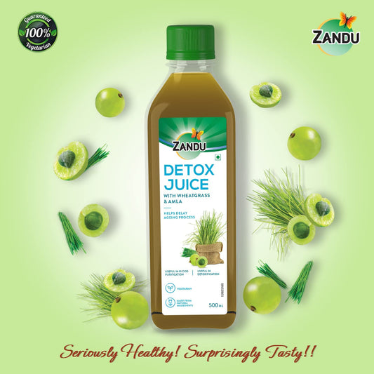 ZANDU Detox Juice 500ml | Rich in Vitamin C, Helps with Body Detox and Blood Purification | 100% Ayurvedic and Natural