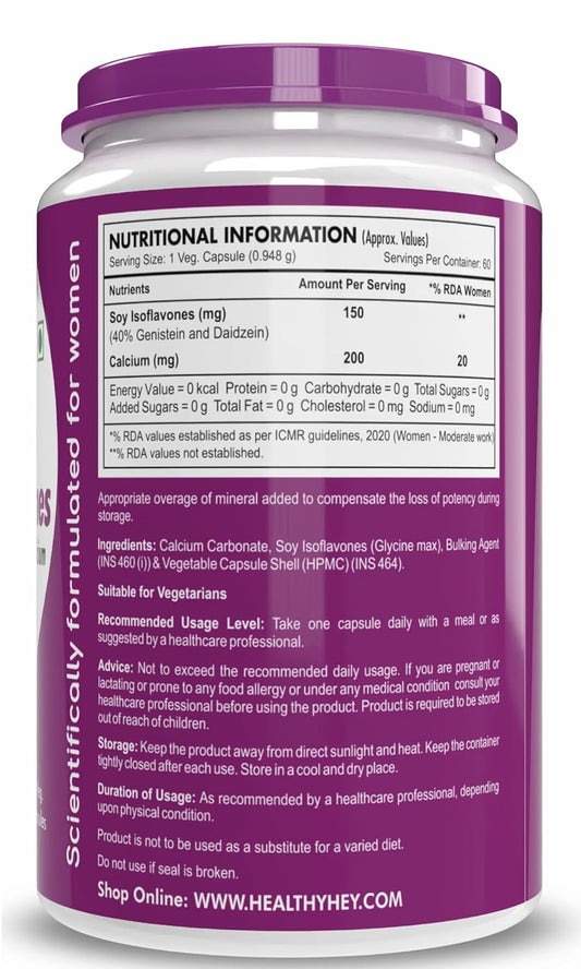 HealthyHey Nutrition Woman Plus Soy Isoflavones with Calcium - 60 Vegetable Capsules