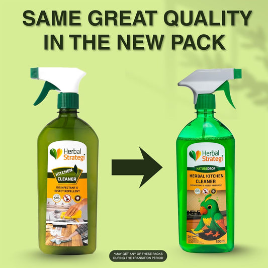 Herbal Strategi Kitchen Cleaner Spray Khanewala Clean – Food-Safe & Non-Toxic | Everyday kitchen cleaner | Safe for Organic Kitchens, Baby High-Chairs & Countertops | No Harsh Chemical Residue