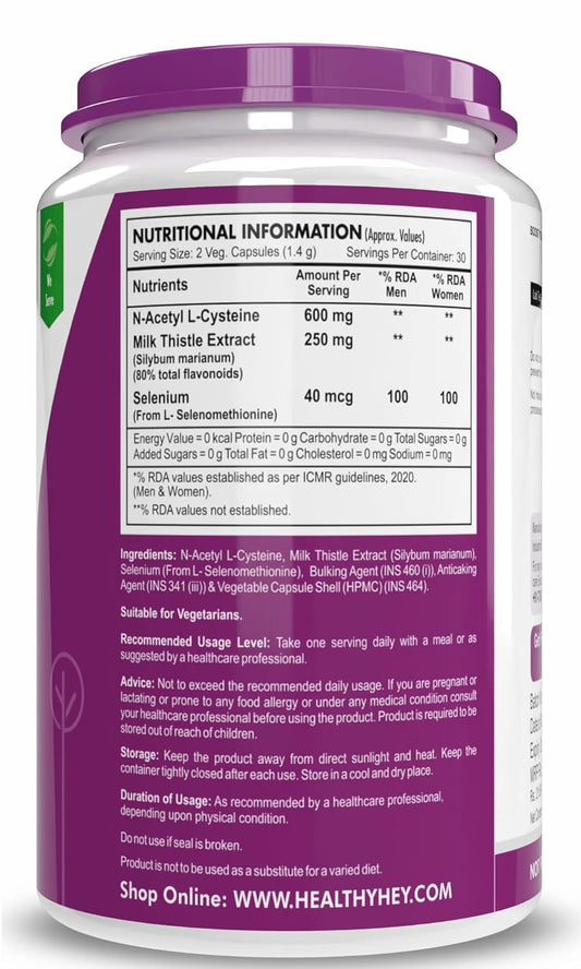 HealthyHey Nutrition Acne Shield - 850mg per serving - 60 Vegetable Capsules