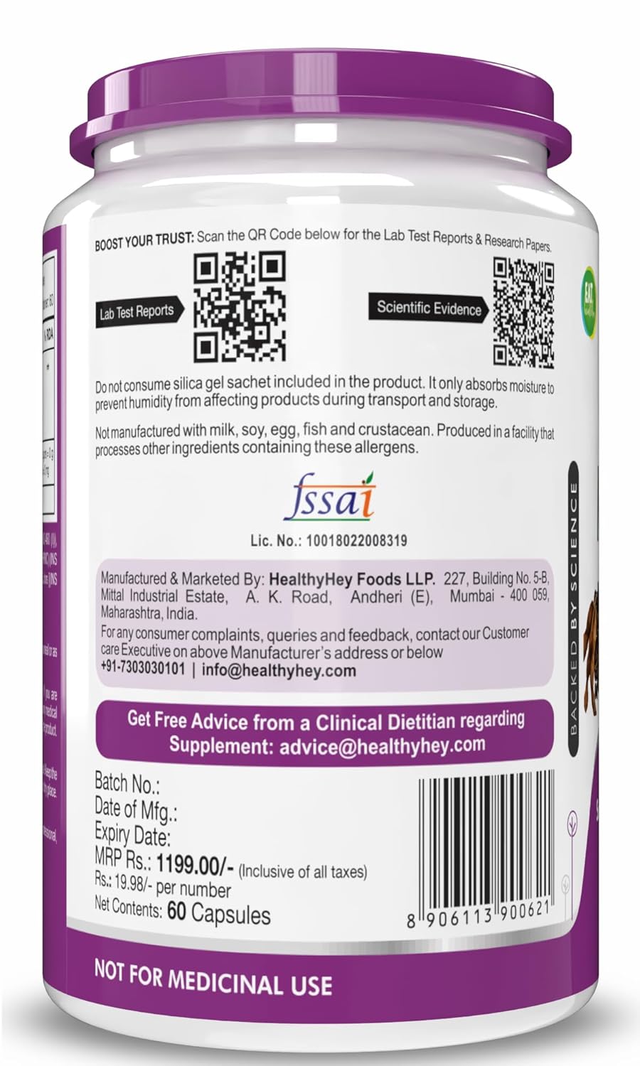 HealthyHey Nutrition Mucuna Pruriens Extract - For Mood and Motivation Support (60 Veg. Capsules)