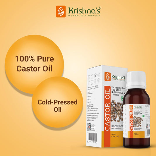 Krishna's Castor Oil | 100% Pure Castor Oil | Cold Pressed -50 ml