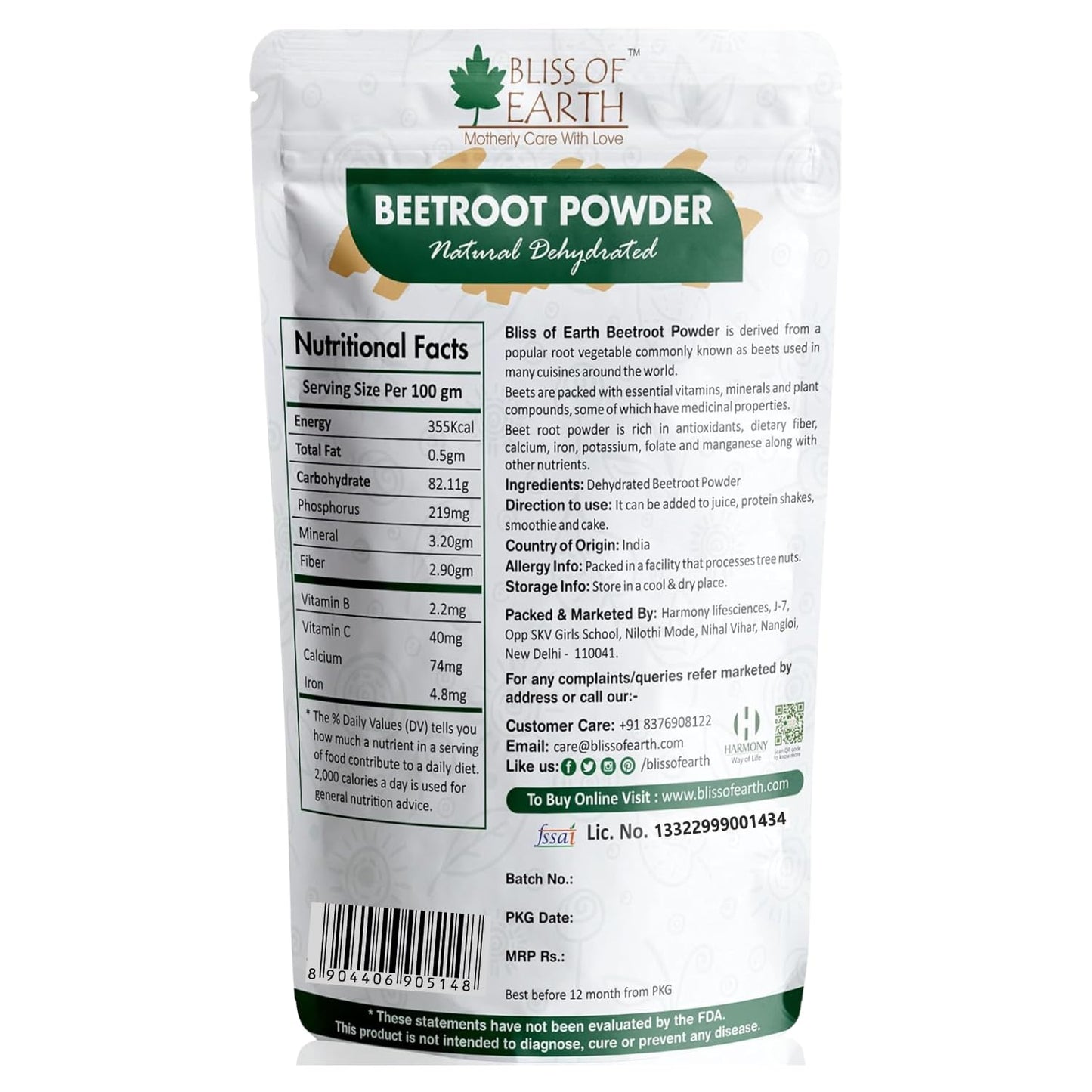 Bliss of Earth 200gm Beetroot Powder For Juice Eating Face Skin Whitening, Natural Dehydrated Chukundar Powder