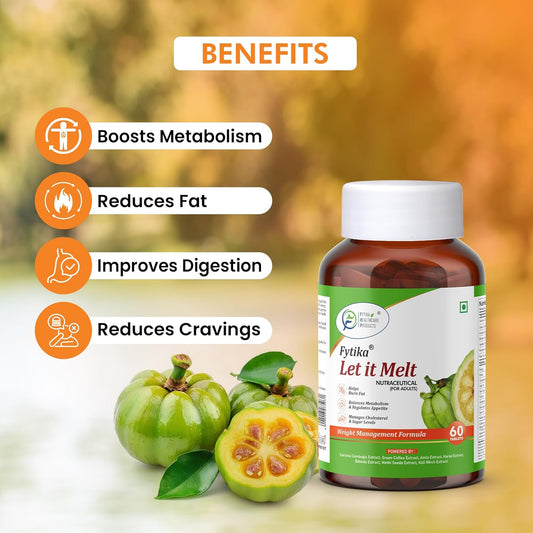 Fytika Let It Melt Fat Burner Tablets for Men and Women | Support Fat Burn, Metabolism Balance, Appetite Control & Energy Boost with Natural Extracts for Daily Wellness 60 Tablets