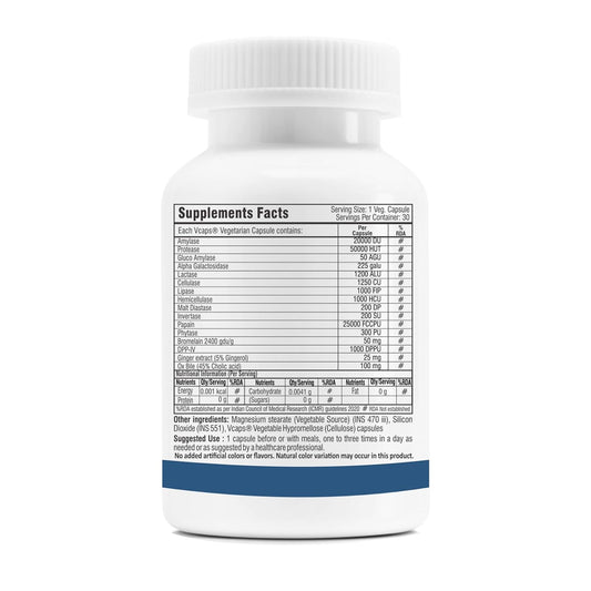 Trexgenics COMPLETE DIGEST 3X, Triple Action Digestive Support for Fat, Carbohydrates & Protein, Lactose and Fibers with 14 Enzymes, Ginger and Bile Cholic acid (30 capsules) (Pack of 1), 60 grams