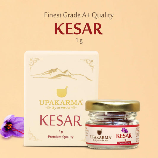 UPAKARMA Kashmiri Kesar Saffron Original 1gram - Premium A+++ Grade in Gift Box, 100% Pure, Handpicked for Flavor & Aroma, Ideal for Cooking & Sweets - Pack of 1
