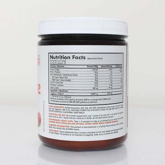 L-Arginine | Pharmaceutical Grade L-Arginine | Improves Exercise Performance | Supports Protein Synthesis | Fuels Muscle Cells | Nitric Oxide Precursor | (Blood Orange) (150 grams)