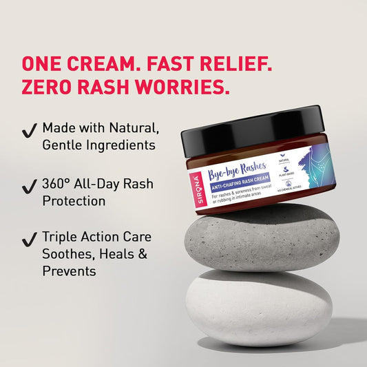 Sirona Natural Rash Cream - 25gm | For Chafing Due to Sanitary Pads, Heavy Thighs, Sports Activities, Waxing and Gymming