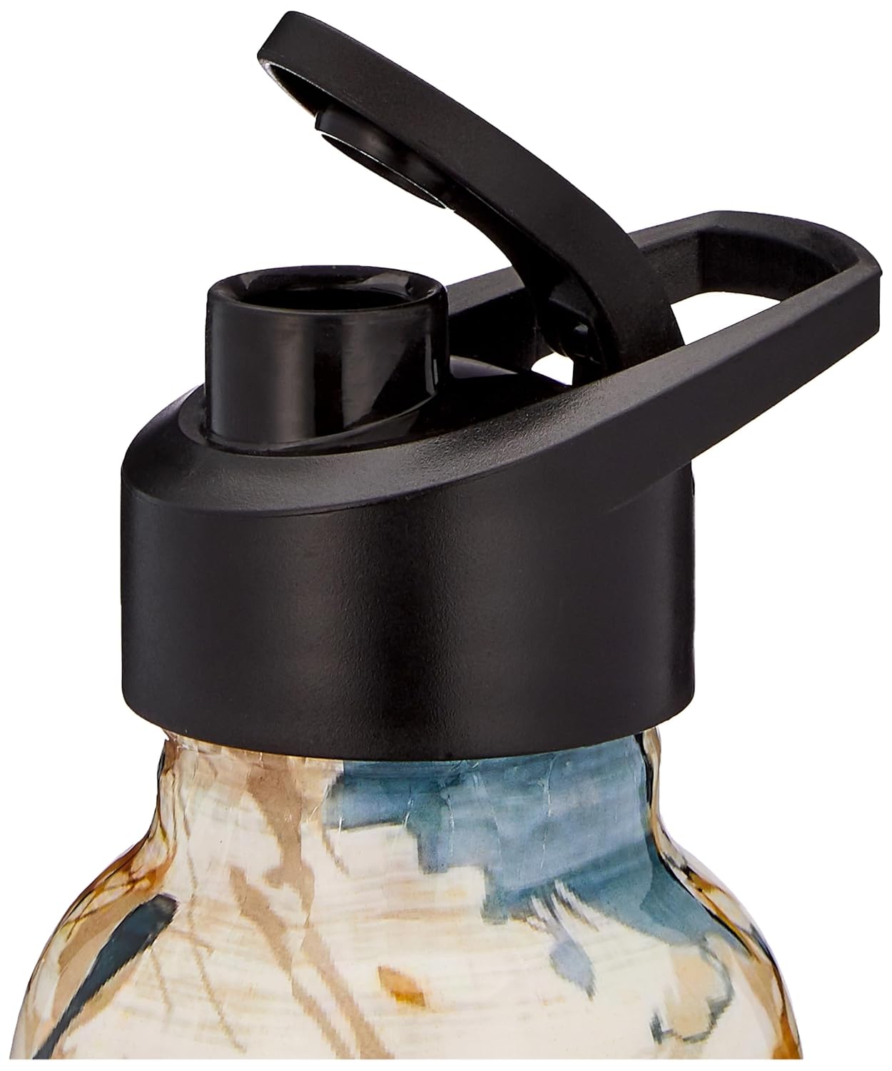 Solimo Copper Meenakari Printed Bottle with Sipper, 950 ml, White