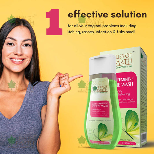 Bliss of Earth® DailyFresh Feminine Hygiene Wash | 100ML | Enriched With Bliss of Earth Alcohol Free Witch Hazel & Australian Tea Tree Essential Oil | Great For Daily Intimate Care