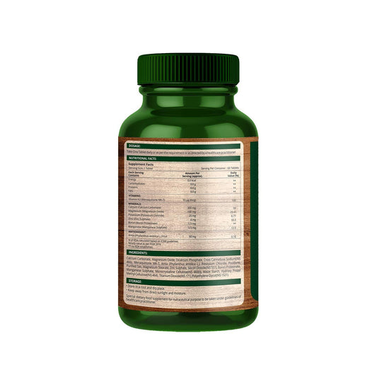 Plant Based Calcium & Bone Strength with Calcium, Magnesium, Zinc, Boron, Vitamin K2, Vitamin D & Amla – 60 Tablets
