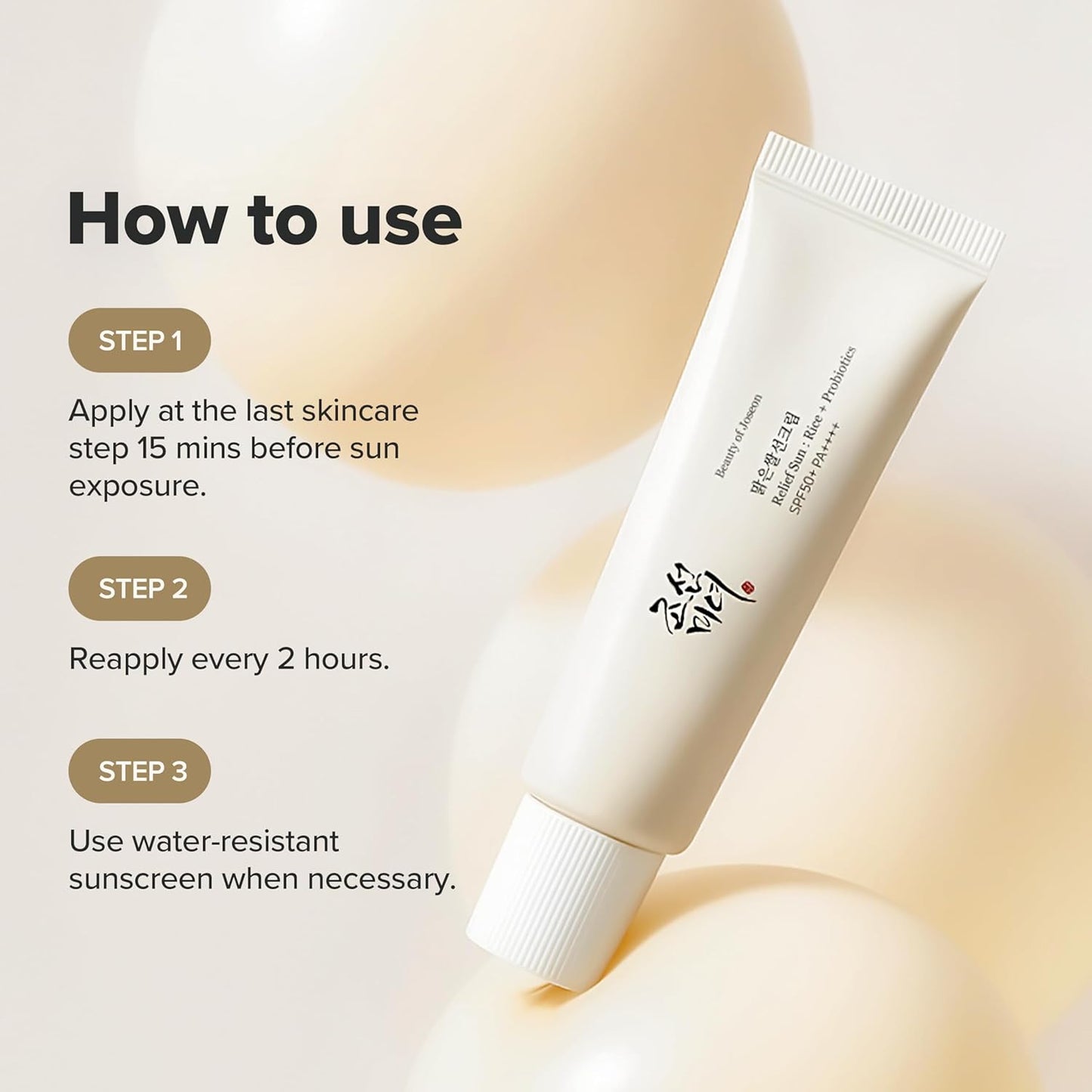 Beauty of Joseon Relief Sun Rice + Probiotics 50 ml SPF 50+ PA++++ Lightweight Korean Sunscreen for Oily Skin