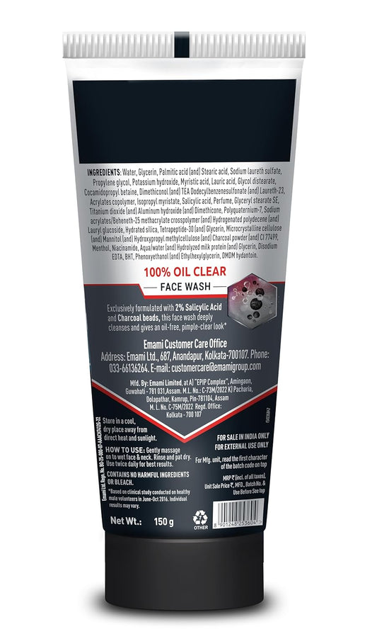 Smart And Handsome Instant Radiance Oil Clear Face Wash | All Day Oil-Free Look | Fades Pimple Marks | Reduces Blackheads | With 2% Salicylic Acid | 150GM