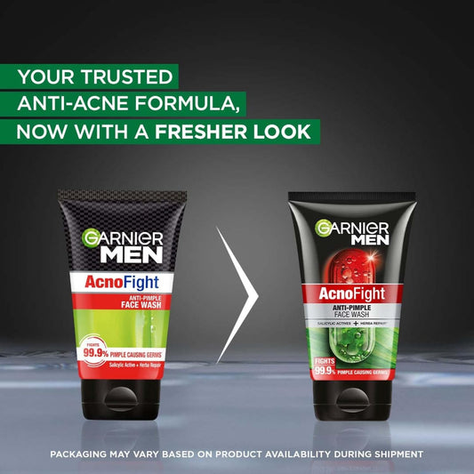 Garnier Men, Anti-Pimple Face Wash, Repairs Skin & Balances Oils, AcnoFight, 100 g