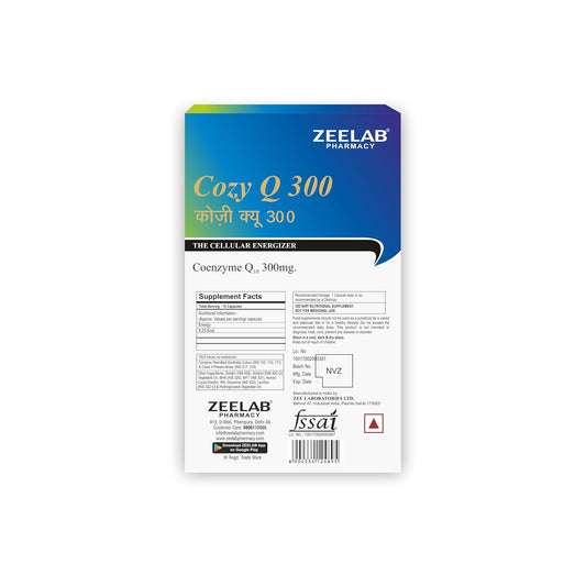 Zeelab Cozy Q300, Coenzyme Q10 300mg. | Cellular Energizer - 15 Softgel Capsules