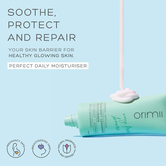 Orimii Ceramide Face Moisturizer For Barrier Repair | Lightweight & Non Sticky Face Cream for Babysoft Skin |Fragrance Free, Pregnancy Safe & Non Comedogenic Moisturizer for All Skin Types 50ml