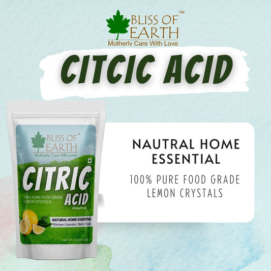 Bliss of Earth Citric Acid Powder For Food 113gm | Anhydrous Lemon Salt For Cleaning Purpose | citric acid powder for cleaning and plant growing