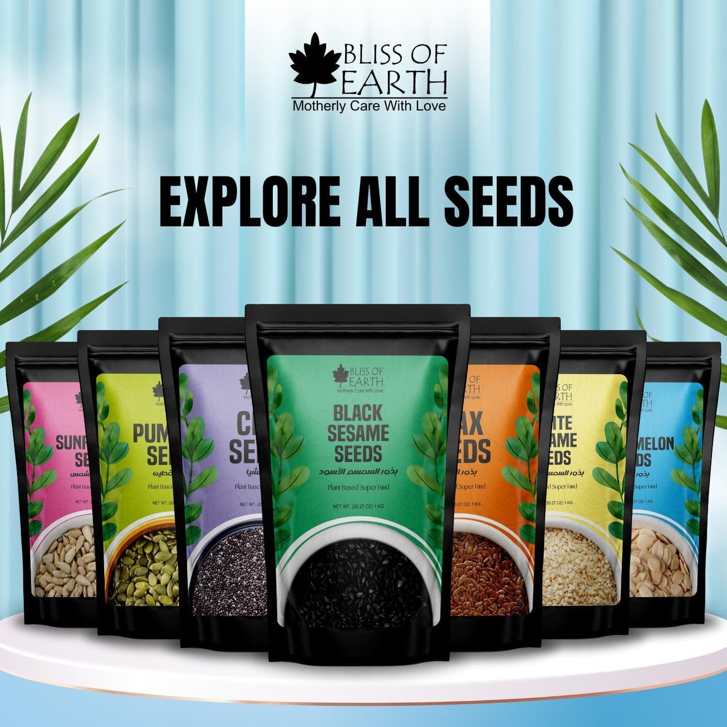 Bliss of Earth 1kg unhulled Black Sesame Seeds, Kaale Til, Fresh & Organic Fully Fiber Rich Great for Cooking & Baking