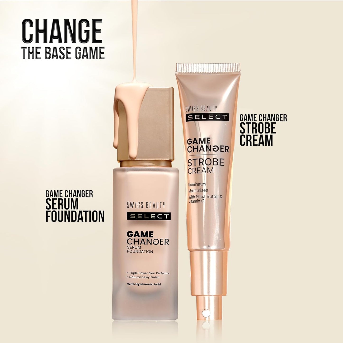 Swiss Beauty Select Game Changer Strobe Cream Enriched With Shea Butter & Vitamin C | Shade- Pink Sheen, 35gm