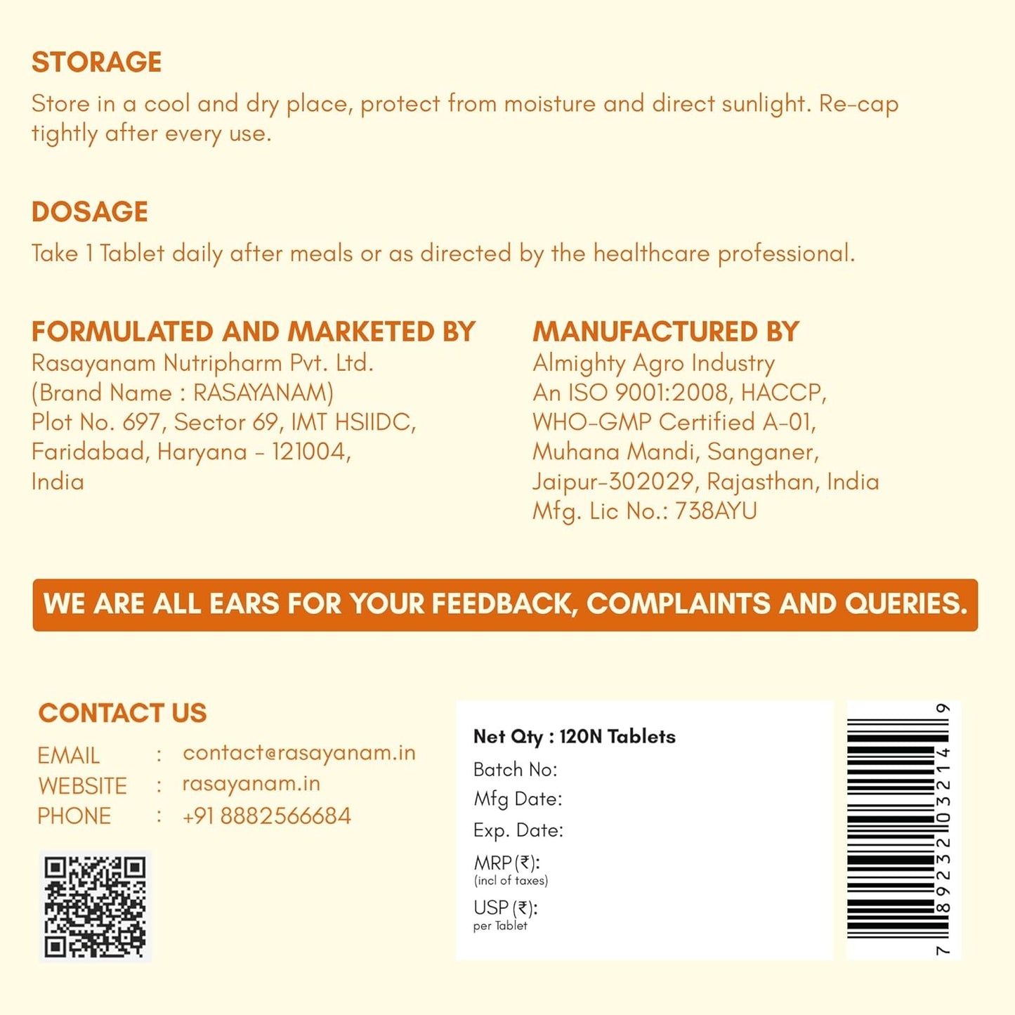 Rasayanam Vitamin D3 K2(MK-7) | 100% Vegan Vitamin D3 | Superior K2(MK-7) from Balchem, USA | For Calcium Utilization, Bone Strength & Heart Health | D3 Supplement For Immunity | 120 Veg Tablets