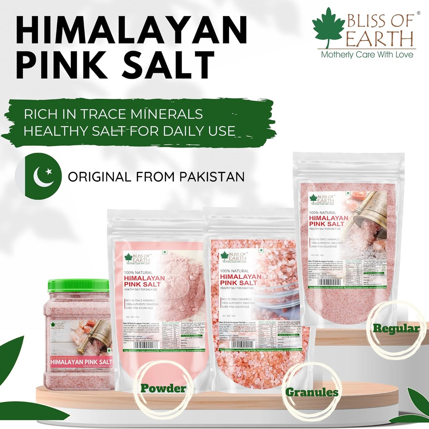 Bliss of Earth 1KG Pure Himalayan Pink Salt Non Iodised Rock Salt For weight management & Healthy Cooking, Natural Substitute of Iodised White Salt