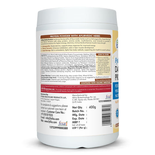 Fytika Daily Protein - 400g (Kulfi, Pack of 1) | Protein Powder for Adults with 37 Essential Vitamins & Minerals, | 50% Protein Per Serve | High Protein Drink for Women & Men