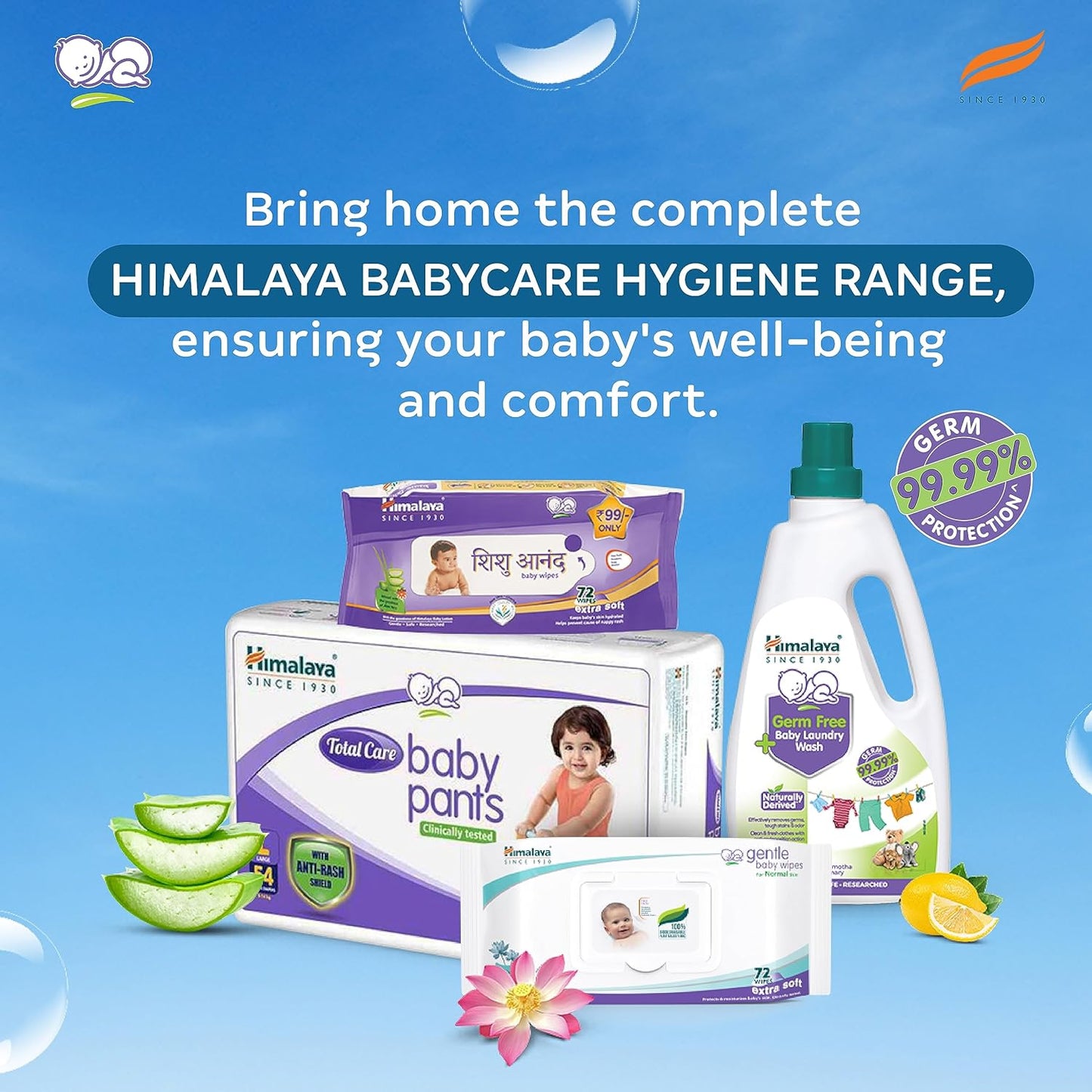 Himalaya Germ Free Baby Laundry Detergent Liquid 1 L (Refill Pouch) | Plant Based Cleansers & Biodegradable Ingredients | Dermatologically Tested