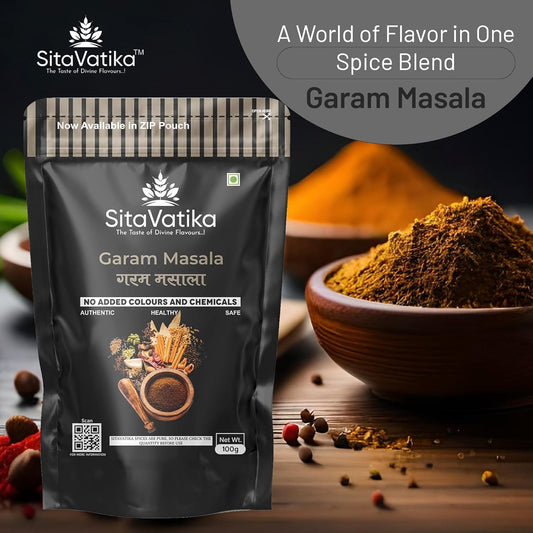 Sitavatika 100% Natural Garam Masala Powder 100gm No Added Colours and Chemicals with Aromatic Blend of Whole Spices for Cooking