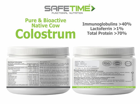 NATIVE COW COLOSTRUM, PURE with 70% Total Protien, 40% Immunoglobulins, 1% Lactoferrin, Leaky Gut, Immunity, Gut Health (100 gm powder) (Pack of 1)