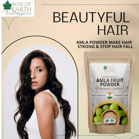 Bliss of Earth Amla Powder for Eating – 453g Pure & Natural Amla Powder for Hair Growth, Skin, Drinking & Overall Wellness | Natural Indian Gooseberry Powder