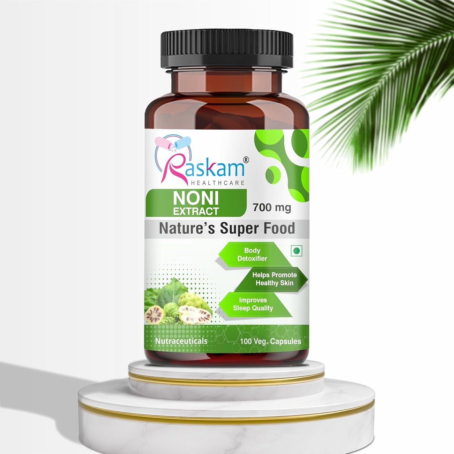 Noni Extract 700mg-100 Veg Capsules | Body Detoxifier| Healthy Skin| Healthy Cholesterol