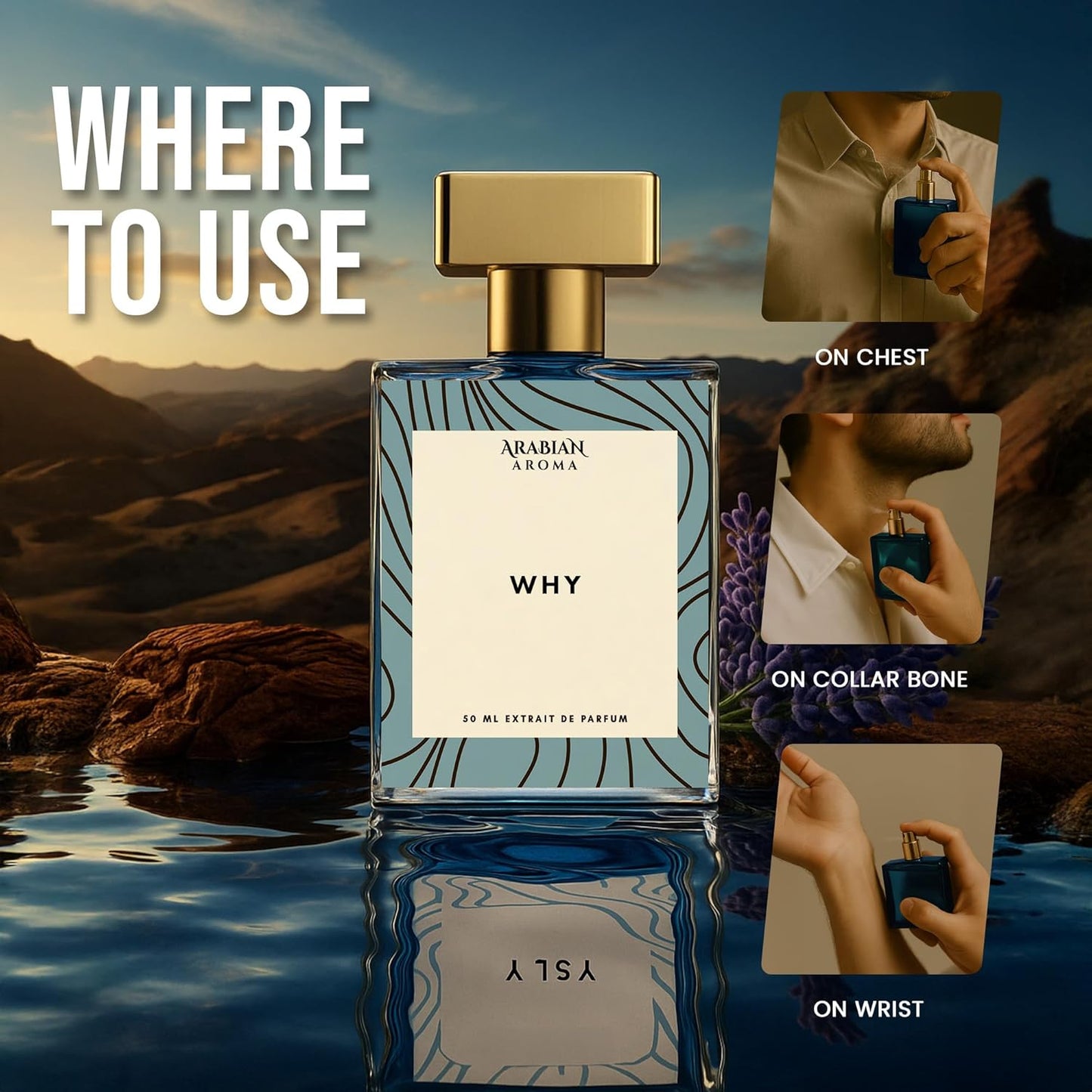 Arabian Aroma WHY Extrait De Parfum for Men | Bold & Fresh Long Lasting Fragrance | Modern Masculine Scent for Daily & Special Occasions | 50ml