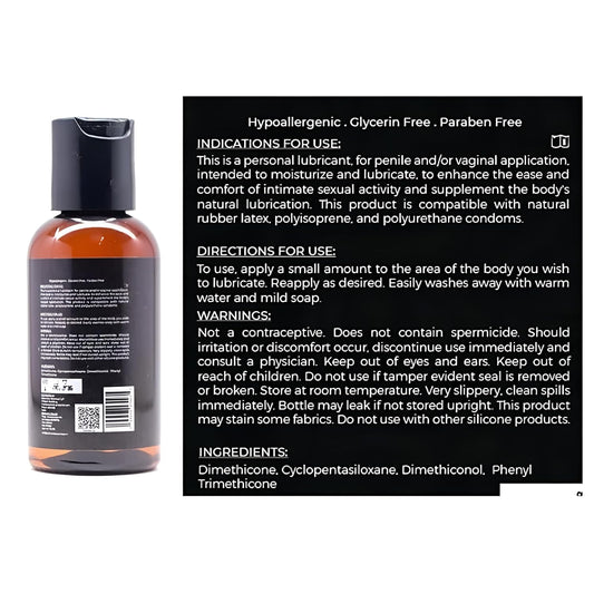 Aphrodite Wellness 24K Silicone-Based Personal Lubricant | Flavourless, Odourless, Hypoallergenic, Non-Sticky, Ultra Smooth, Waterproof Lube – Made for Sensitive Skin – 55ml