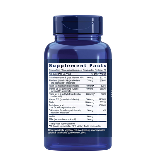 Life Extension BioActive Complete B-Complex, Heart, Brain and Nerve Support, Healthy Energy, Metabolism, Complete B Complex, 60 Vegetarian Capsules