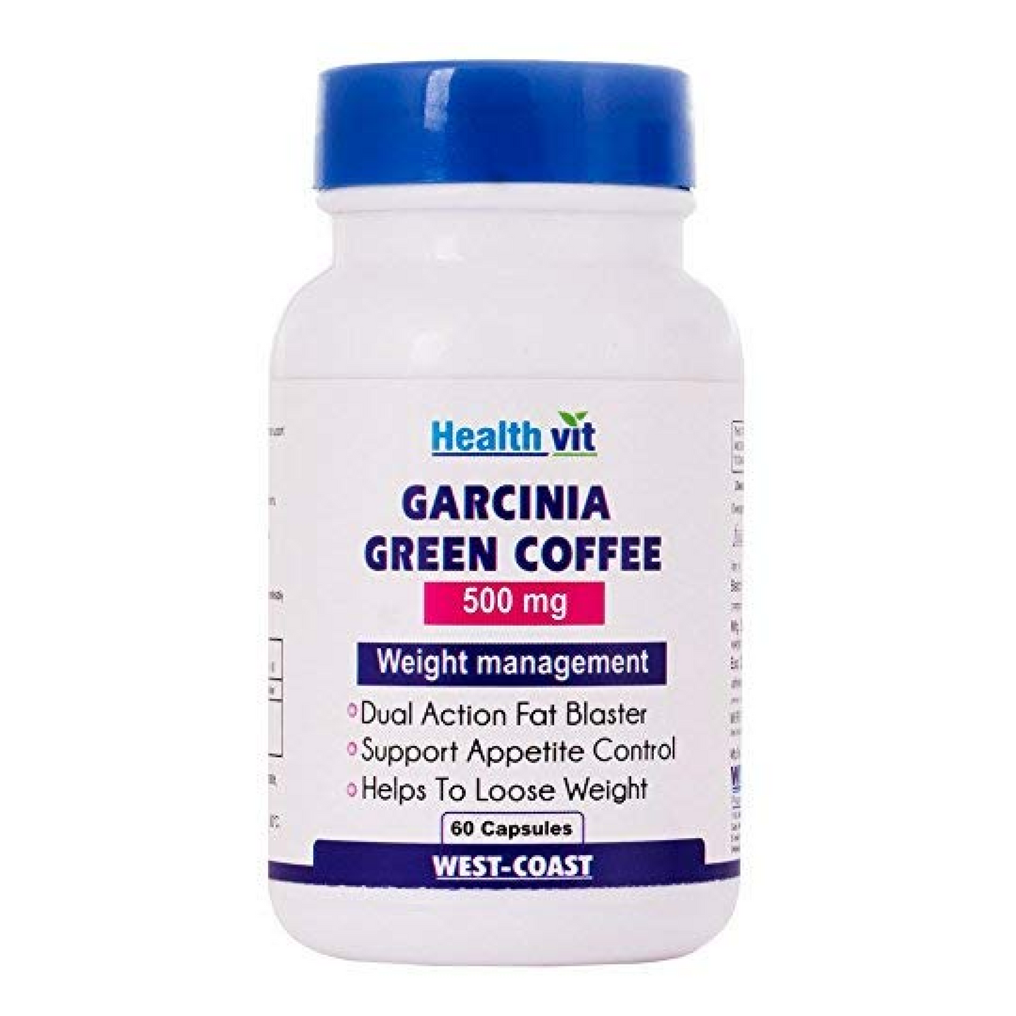 Healthvit Garcinia Cambogia and Green Coffee Extract 500 mg - 60 Capsules