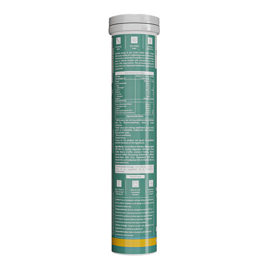 Neuherbs Plant Based Green Coffee Instant Charge in Classic Coffee Flavour 20 effervescent tablets | Boost Metabolism | Natural Caffeine