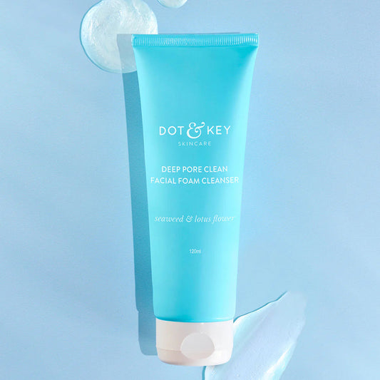 Dot & Key Deep Pore Clean Foaming Face Wash for Daily Use | Facewash with Seawood Extract | Minimizes Pores, Controls Excess Oil & Keeps Skin Hydrated | For All Skin Types | For Women & Men | 100ml