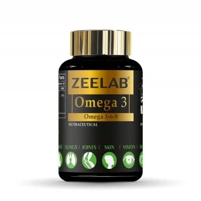 Zeelab Omega 369 Capsules with Omega-3, Omega-6 & Omega-9 Fatty Acids | Enriched with EPA & DHA for Heart Health, Brain Function, Joint Support & Overall Wellness â€“ 60 Softgels