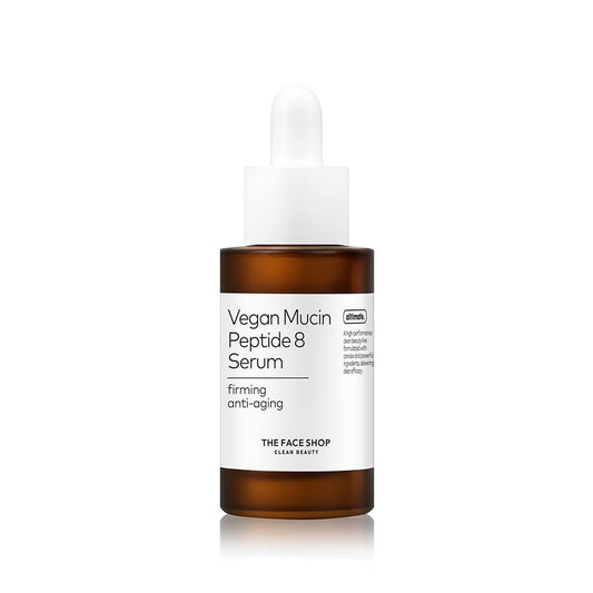 The Face Shop 8 Peptide Serum, Vegan Mucin for Hydrating & Firming, Anti Aging Serum for All Skin Types, Korean Skin Care, 30ml