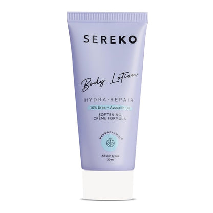 Sereko 10% Urea & Avocado Oil Body Lotion 30ML | For Strawberry legs, Detans, Rough Bumpy skin| Body lotion for Men & Women | AHA BHA free | Gentle Exfoliating | with 48H Moisturization | Very dry, flaky skin